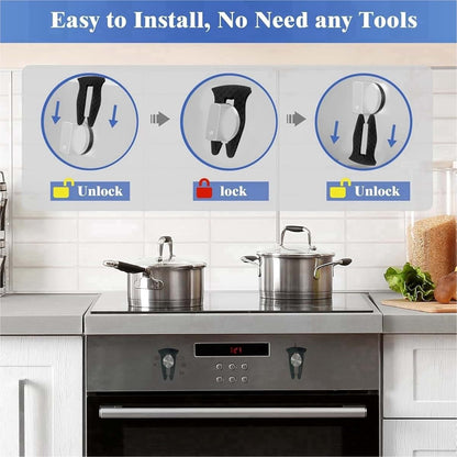 TianMeimate Universal Stove Knob Locks 5-Pack Black Heat Resistant