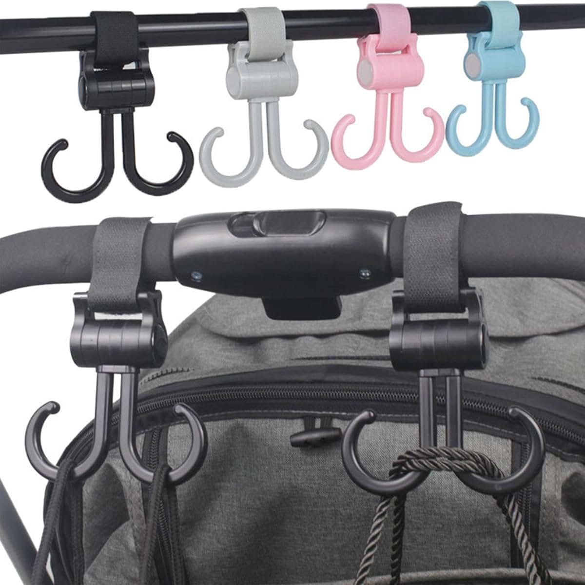 Qsvbeeqj Upgraded Car And Stroller Hook For Diaper Bags (photo 2)