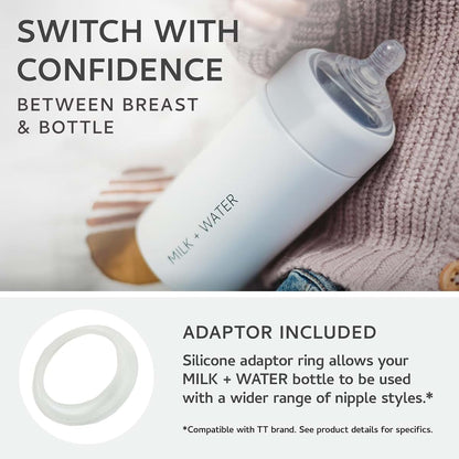 Milk & Water Baby Bottle Nipples With Adaptor Ring 2-Pack