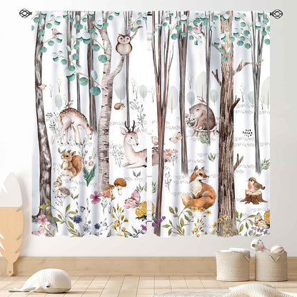 TKUYO Woodland Animal Nursery Blackout Curtains