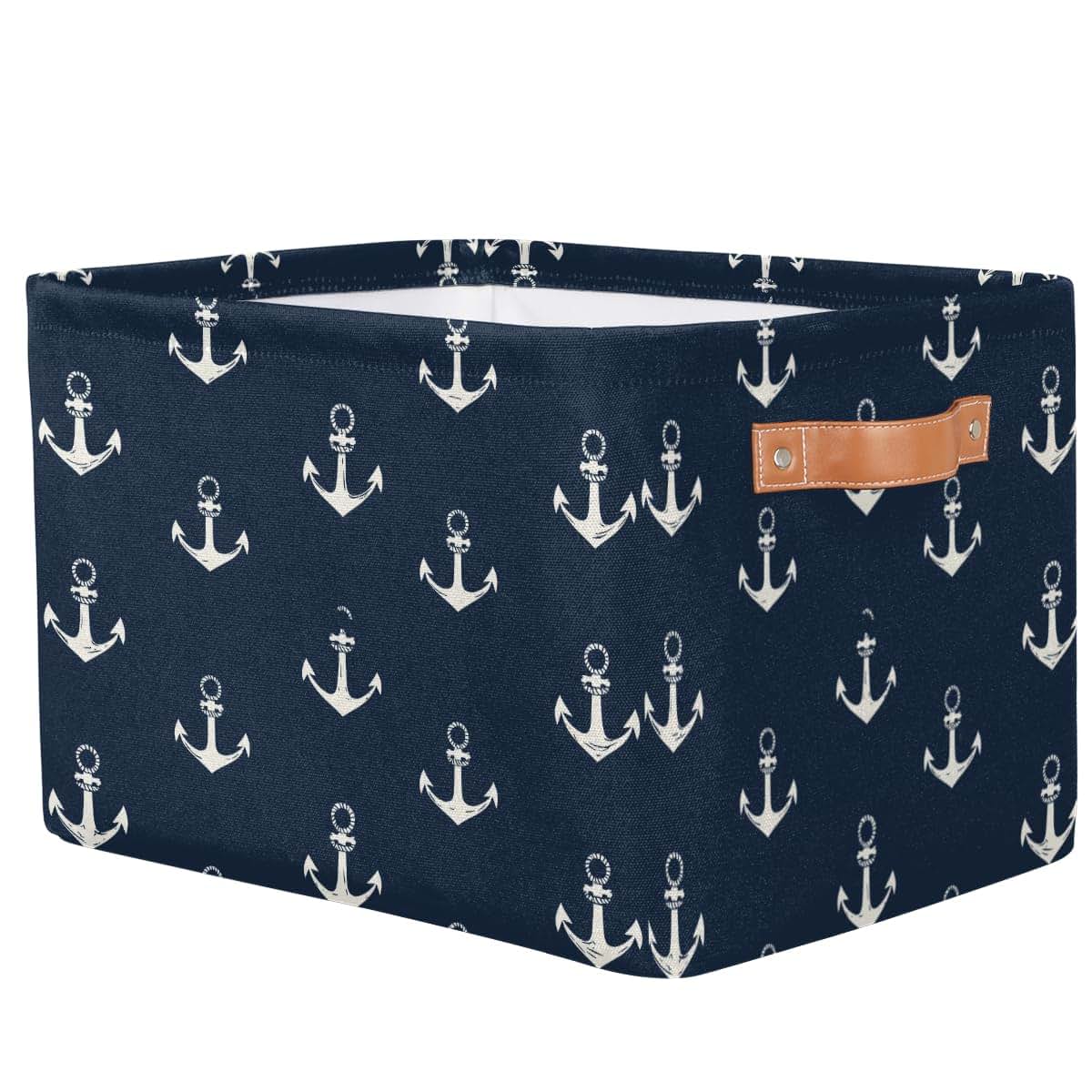 UOYO Sea Ocean Nautical Anchor Storage Basket - Collapsible Canvas Bin