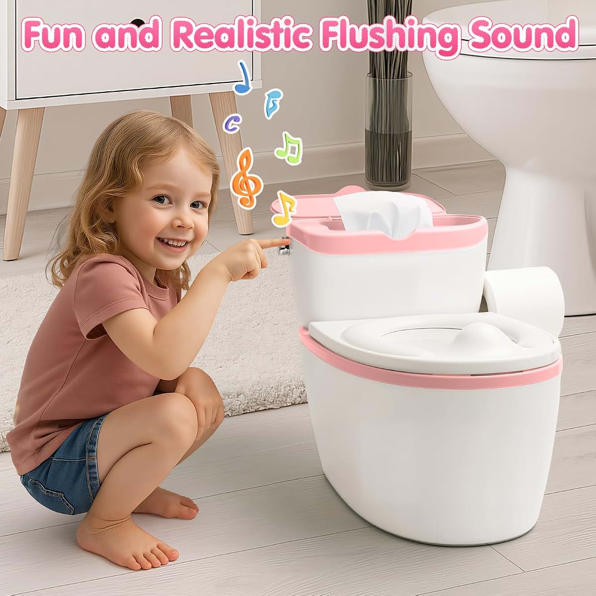 BabyOneStop 3-in-1 Toddler Potty Training Toilet With Flushing Sound