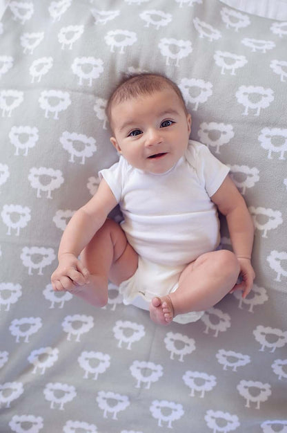 Ziggy Baby Organic Cotton Knitted Blanket - Sheep Design