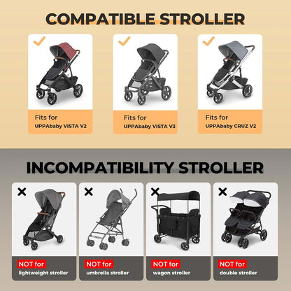 Yorepek Stroller Travel Bag For UPPAbaby Vista & Cruz, No Wheel Removal Needed