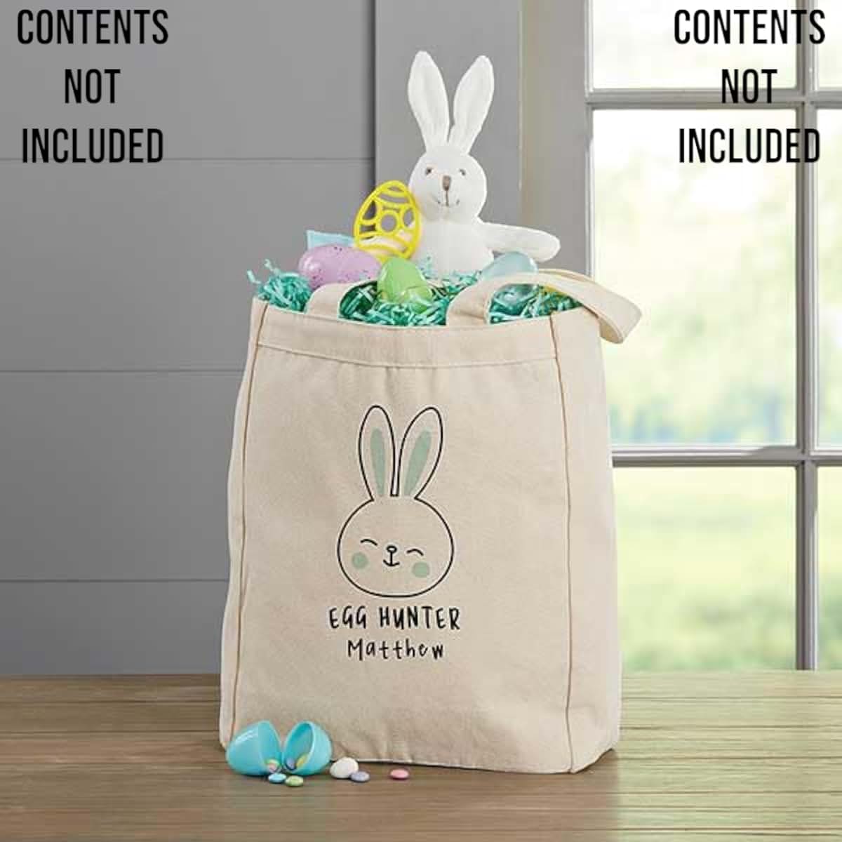 Personalization Universe Personalized Easter Bunny Photo Canvas Tote Bag – Kids Customizable Easter Gift – Children's (photo 3)