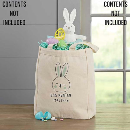 Personalization Universe Personalized Easter Bunny Photo Canvas Tote Bag – Kids Customizable Easter Gift – Children's (photo 3)