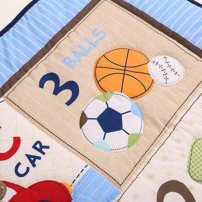 CribMATE Baby Boy Crib Quilted Comforter in Blue Car Design (photo 3)