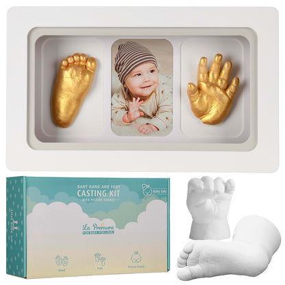 La Premura Baby Keepsake Hand Casting Kit With Shadow Box Frame