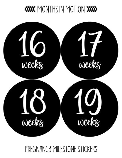 Months In Motion Pregnancy Weekly Belly Growth Stickers - 36 Piece Set (photo 3)