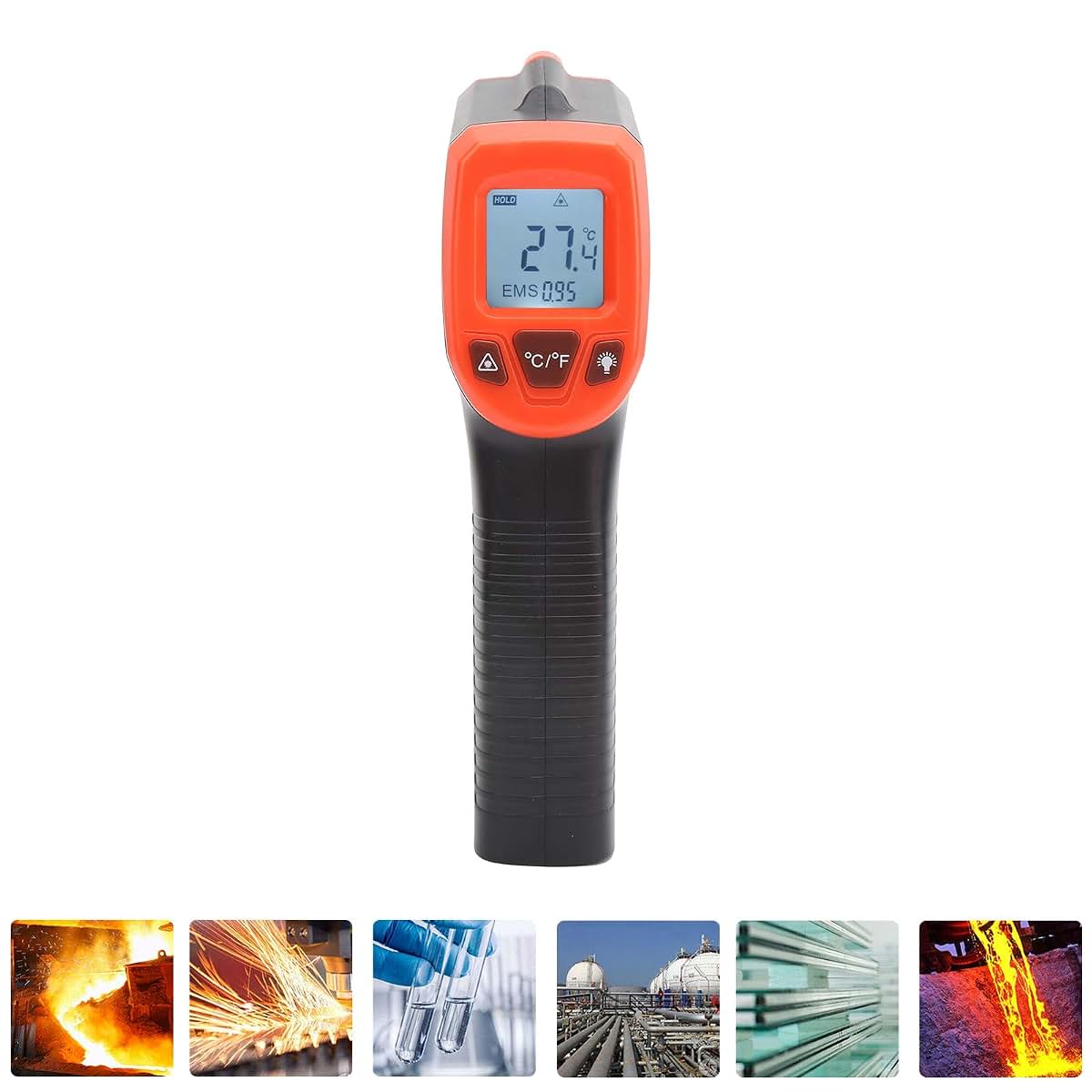 01 Infrared Thermometer, Temperature Gun Strict Quality Control for Hot Engine Parts(red)
