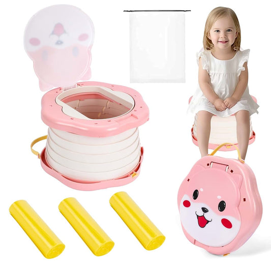 SunnySmile Portable Potty For Kids With Puppy Design And 45 Bags