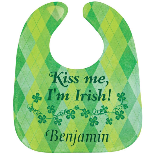 Fox Valley Traders Custom St. Patrick's Day Baby Bib, 100% Polyester With Ultra Smooth