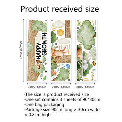 LULUG Cartoon Animals Big Tree Height Measure Wall Sticker