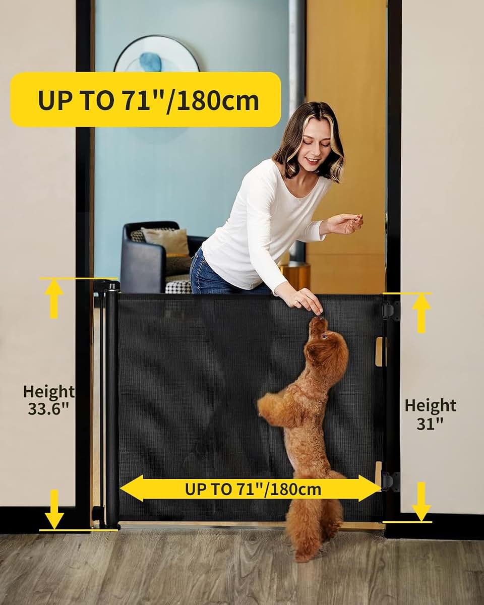 BabyOneStop Retractable Mesh Gate for Doorways and Stairs