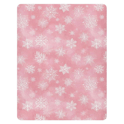 Pfrewn Christmas Fitted Mini Crib Sheet 39x27 Inch Pink Snowflakes Stretch Soft