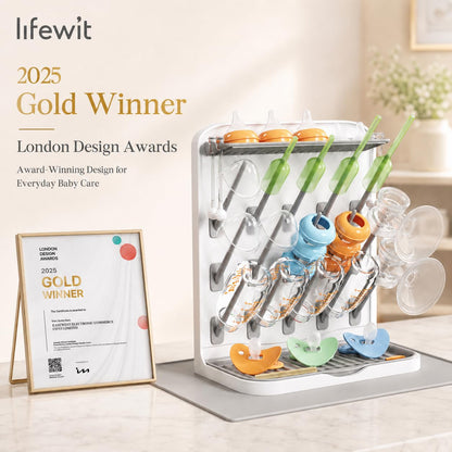 Lifewit Baby Bottle Drying Rack with 15 Hooks