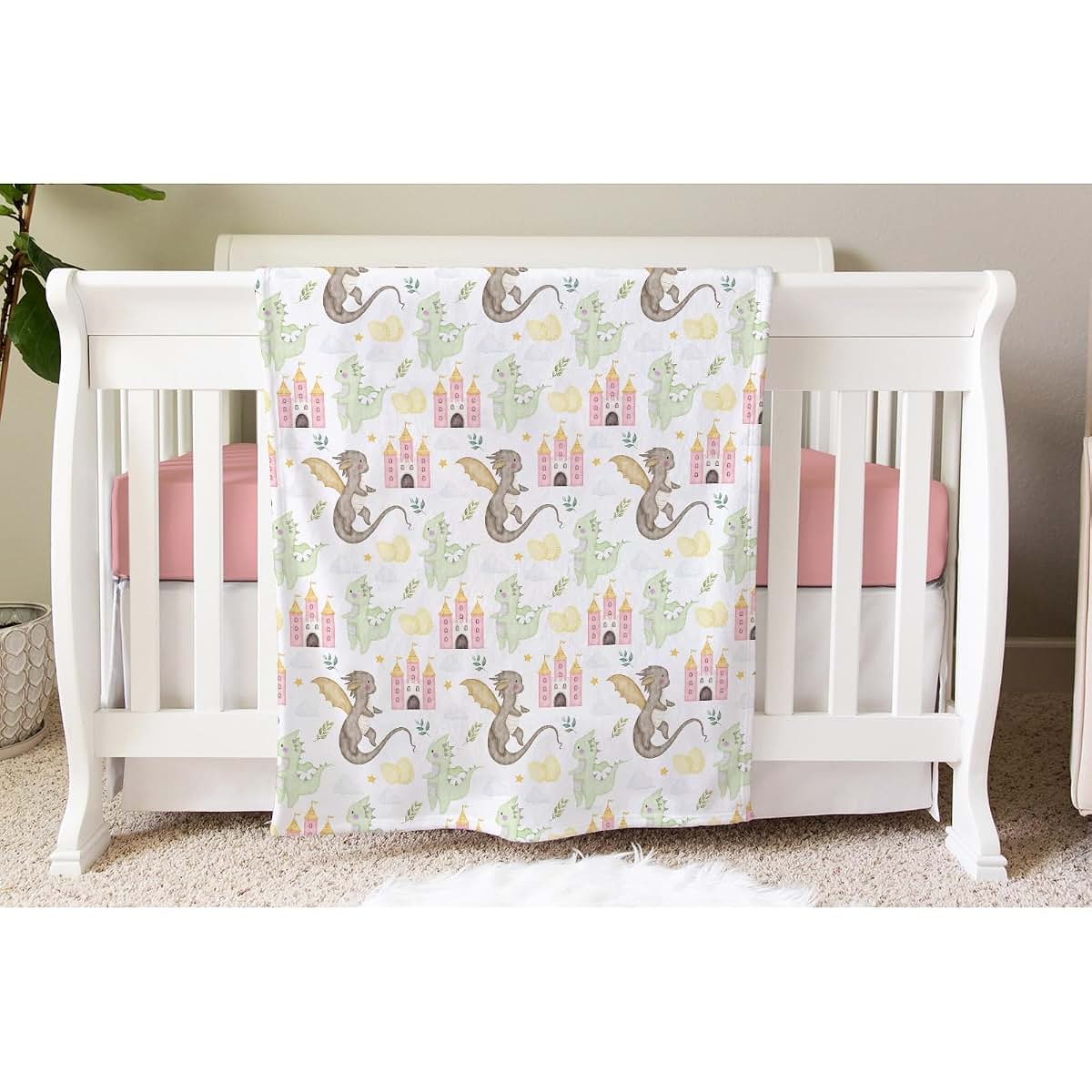 SqtmuHLuo Cute Dragon Tale Baby Blanket Boys Girls Gift Dragon Flannel Fleece Nursery Bed Blankets Newborn Lightweight