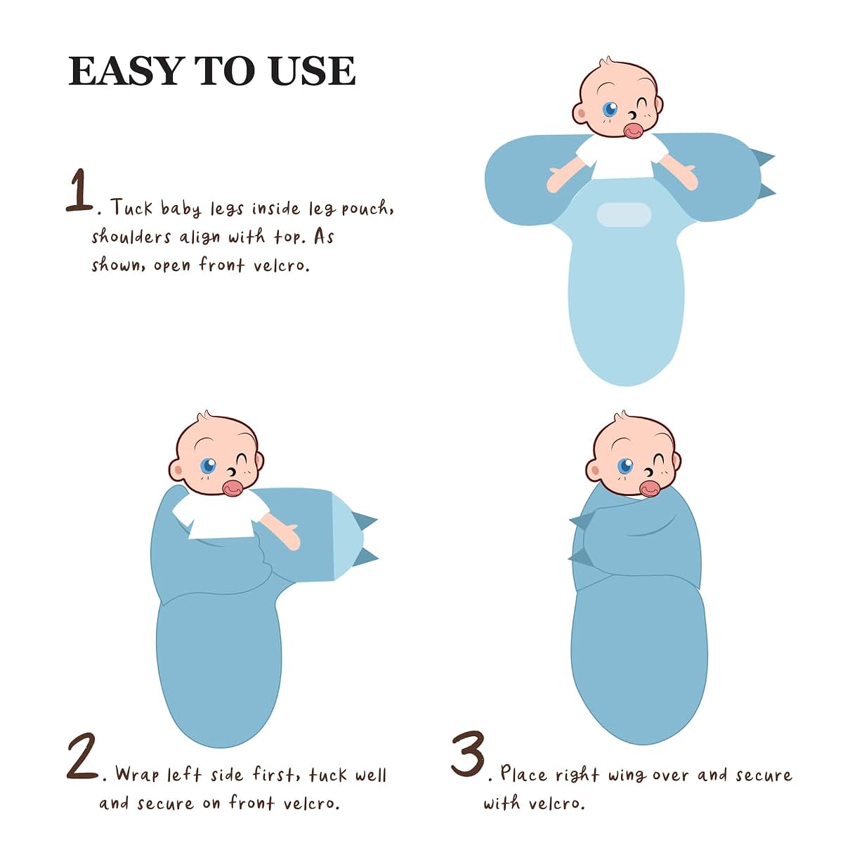 Amelia@Phoebe Adjustable Cotton Swaddle Blanket 2 Pack (photo 4)