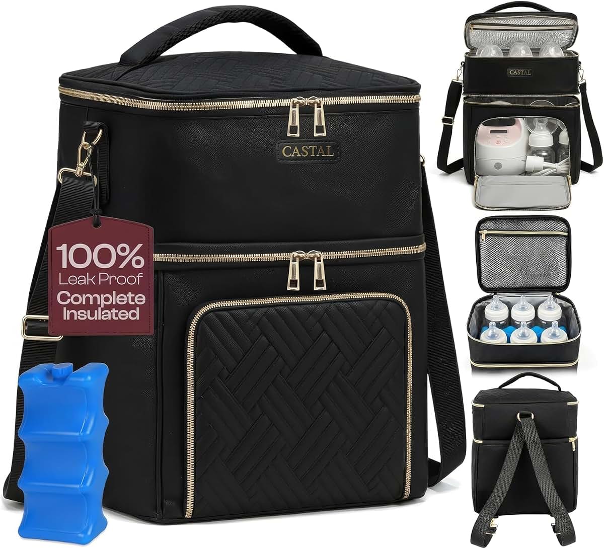 Castal Insulated Breast Pump Bag Cooler Tote for Travel