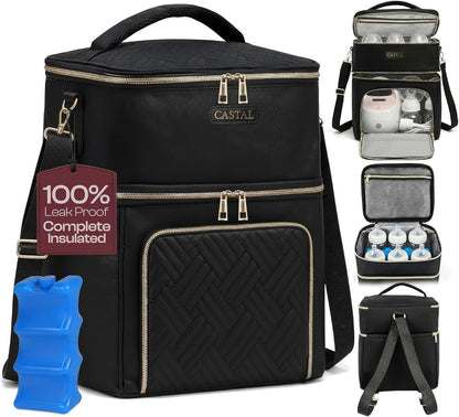 Castal Insulated Breast Pump Bag Cooler Tote for Travel