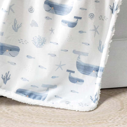 Lush Decor Baby Seaside Sherpa Blanket, Blue 30" x 40"
