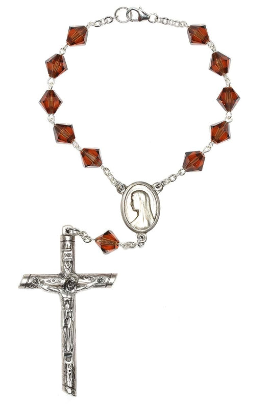 Rosaries One Decade Auto Rosary Made with Austrian Crystals/Glass