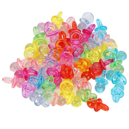 LZKW Color Acrylic Pacifier, Acrylic Mini Pacifier Toy, 100Pcs Transparent Home for Kids Children Baby(Transparent
