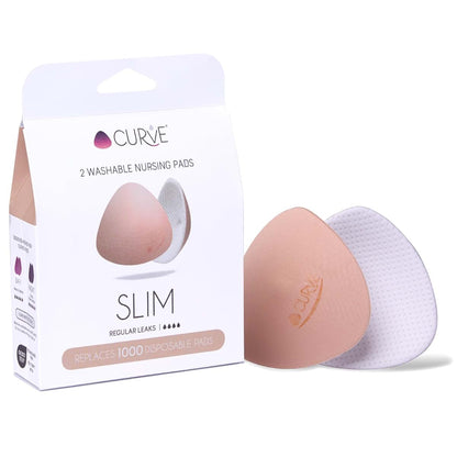 CURVE BY CACHECOEUR Essential Slim Nursing Pads: Stay Dry All Day, Reusable & Eco-Friendly. Say Goodbye to Disposable