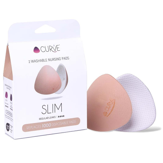 CURVE BY CACHECOEUR Essential Slim Nursing Pads: Stay Dry All Day, Reusable & Eco-Friendly. Say Goodbye to Disposable