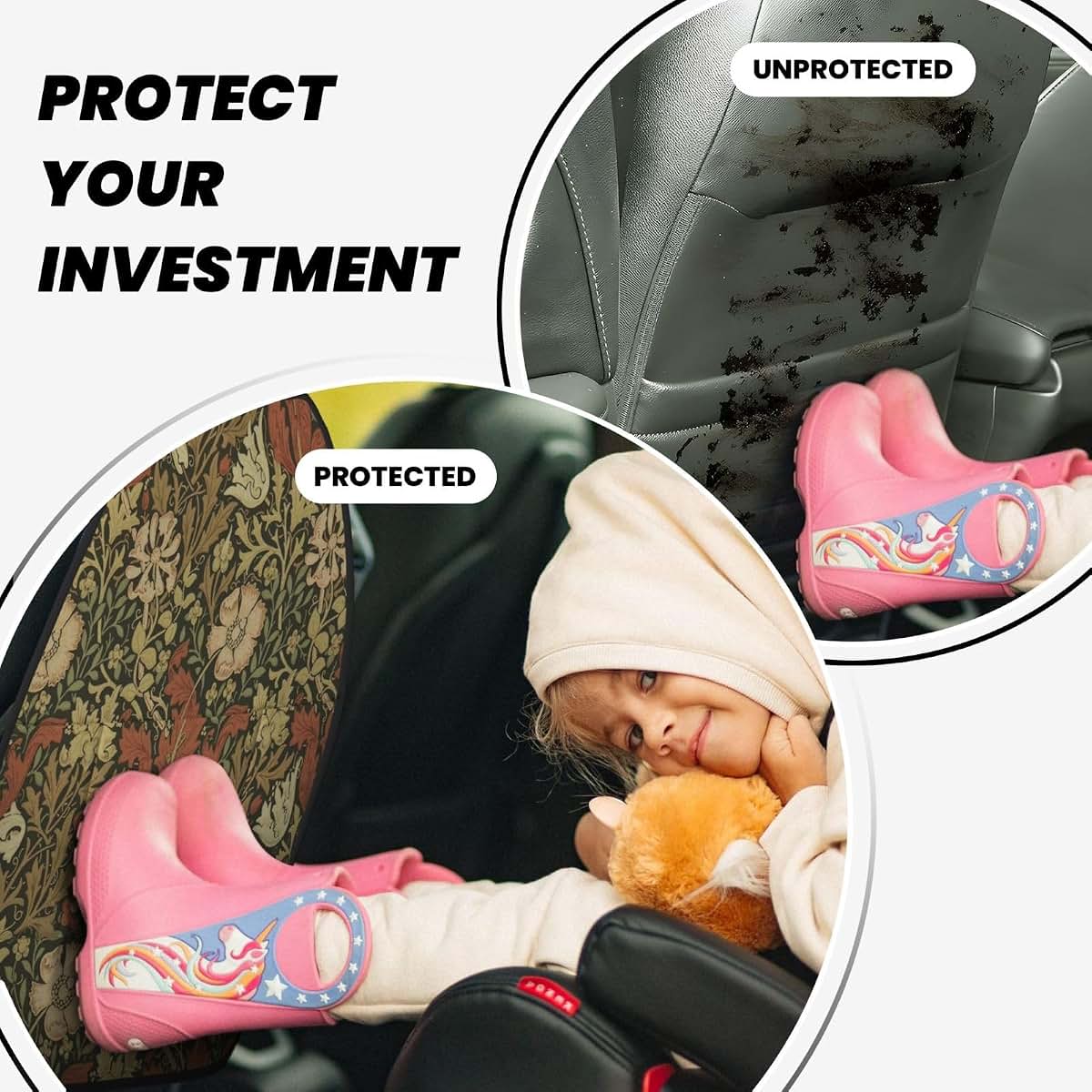Throyka William Morris Classic Car Seat Back Kick Protectors With Storage Pockets (photo 4)
