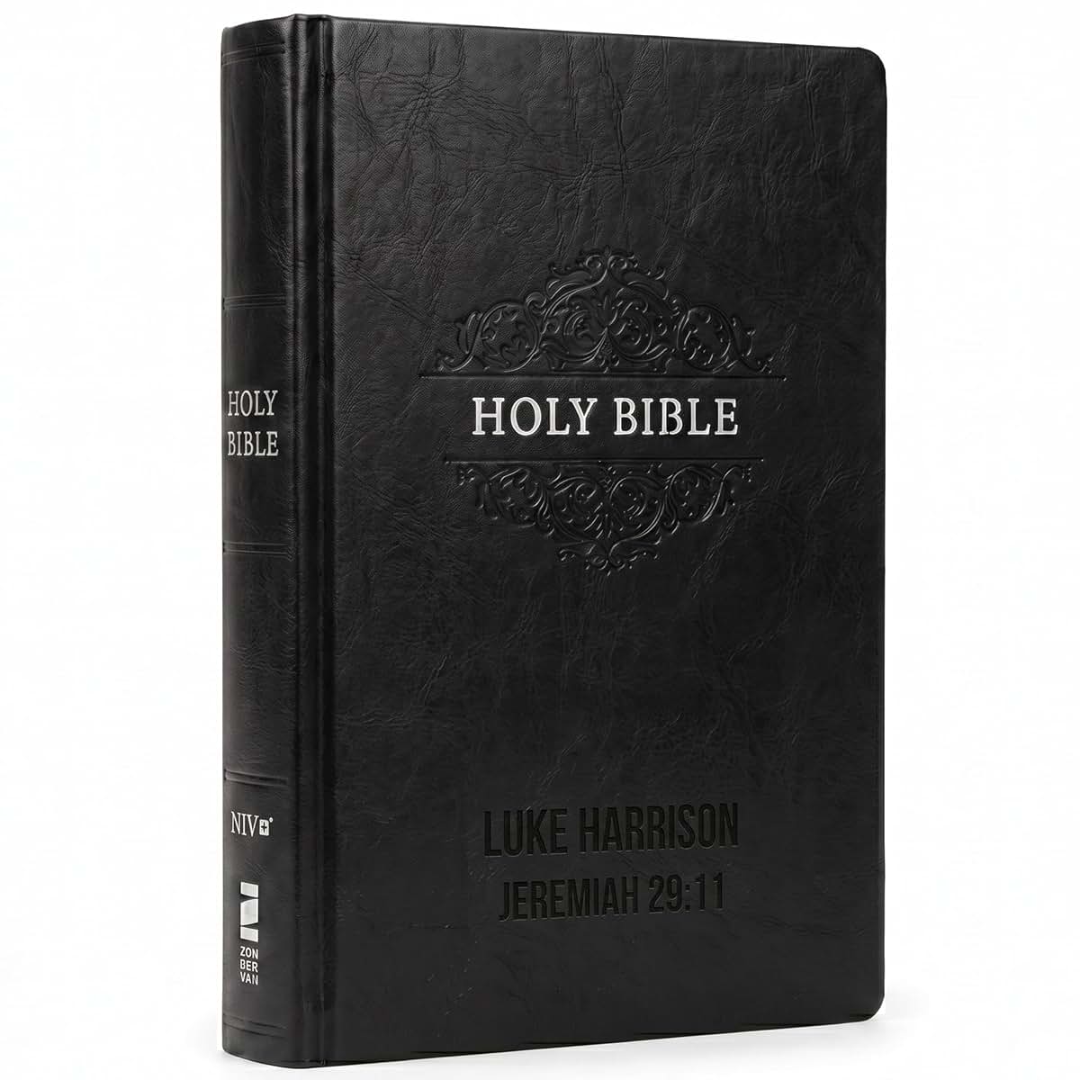 Printualist Personalized NIV Bible With Custom Engraved Black Cover