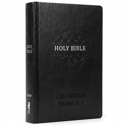 Printualist Personalized NIV Bible With Custom Engraved Black Cover