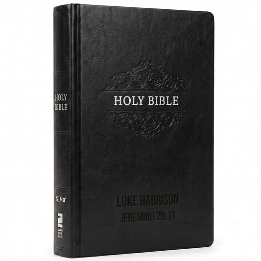 Printualist Personalized NIV Bible With Custom Engraved Black Cover