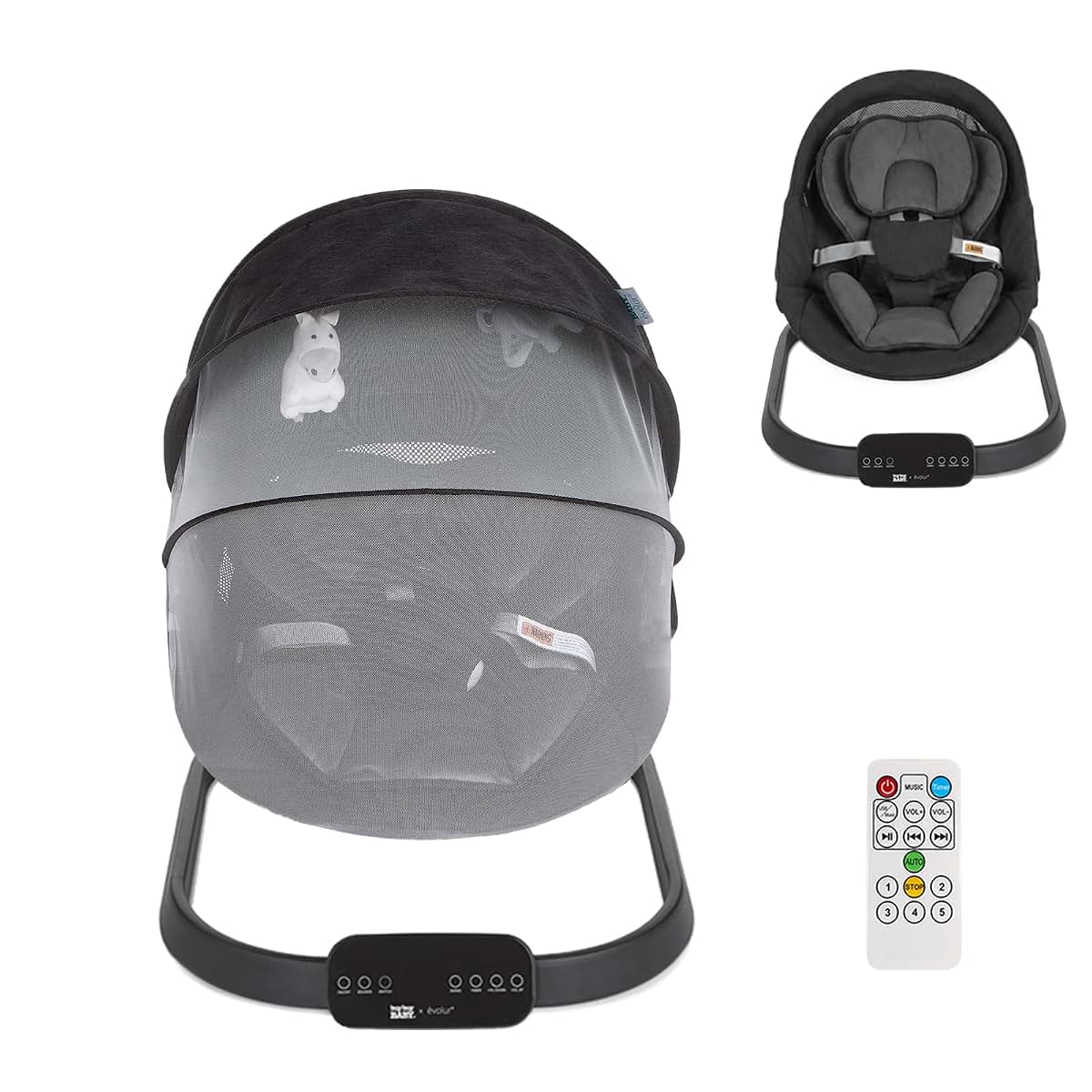 Evolur Comfort Cocoon Baby Swing with Bluetooth and Remote Control