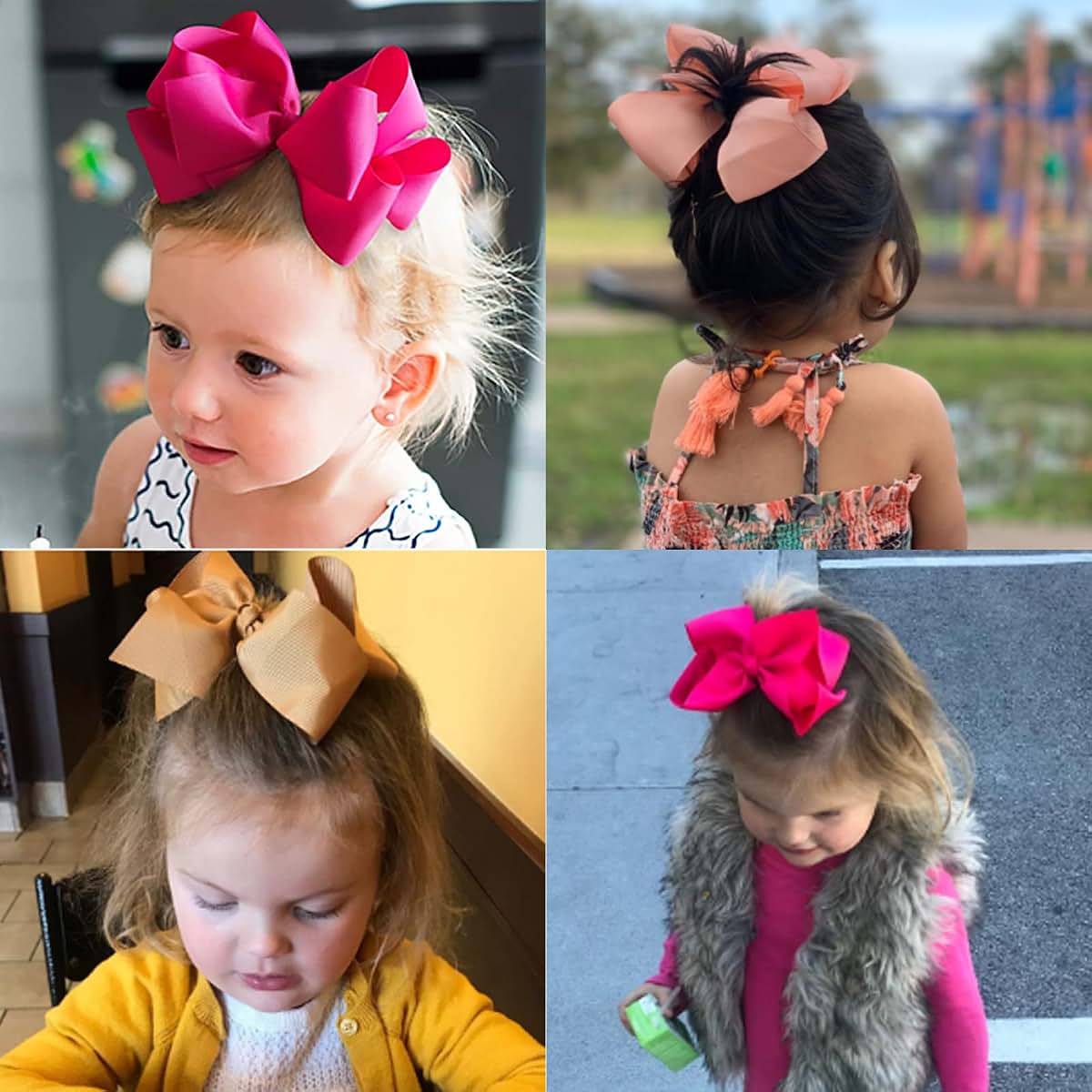 BabyOneStop 50pcs 6-Inch Grosgrain Hair Bows with Alligator Clips for Girls and Toddlers