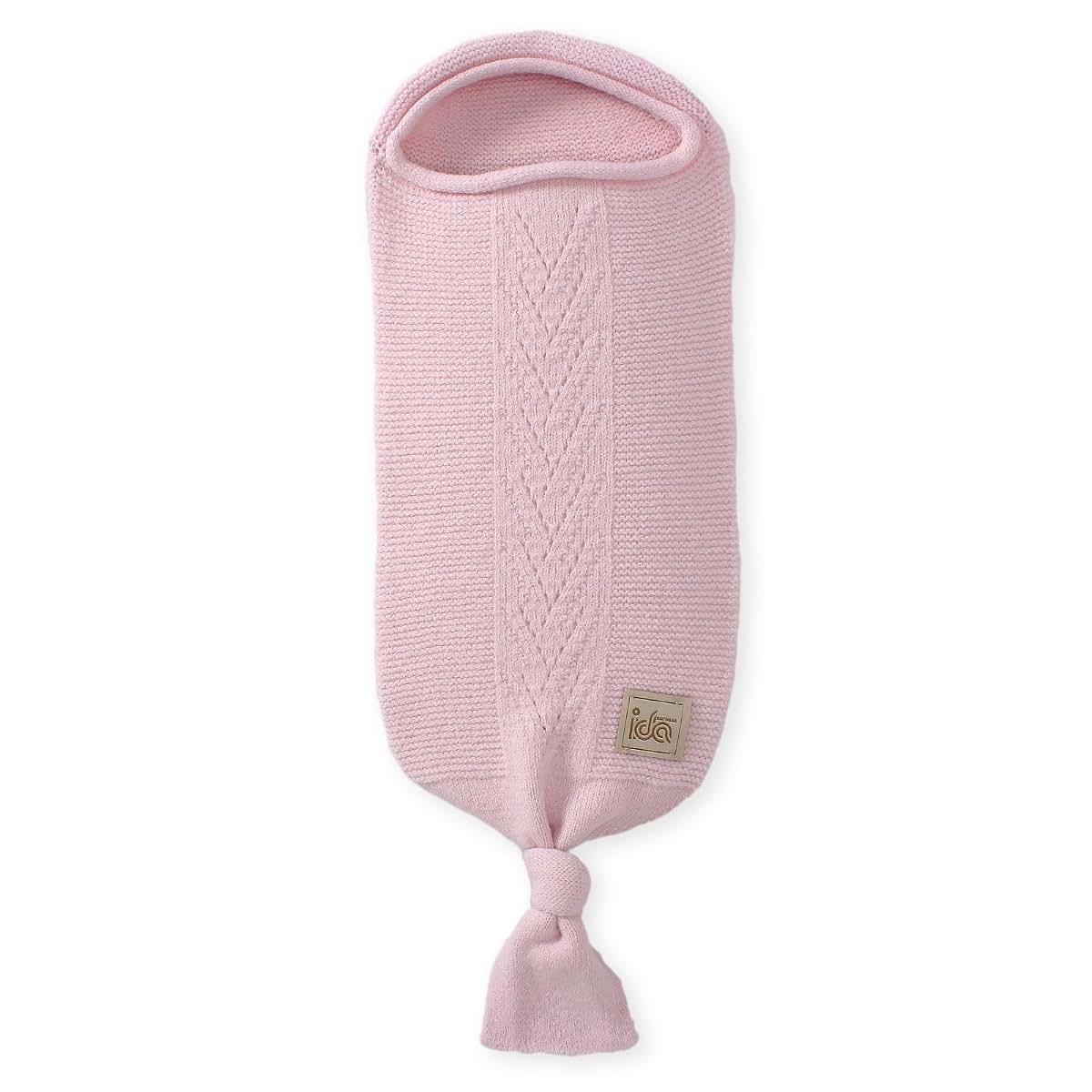 IDA Knitwear Cocoon Baby Blanket Soft Hattush Yarn Swaddle Sack Pink