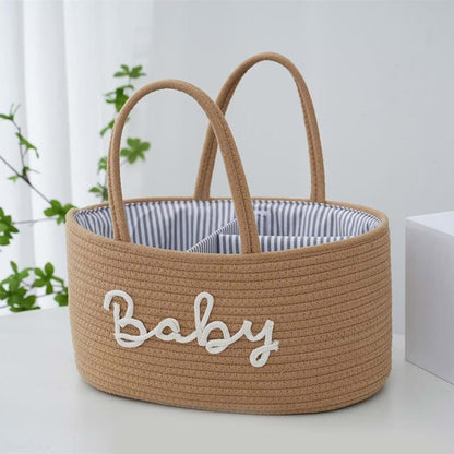 Weisuyuus Cotton Cloth Diaper Organizer Portable Storage Basket (photo 4)