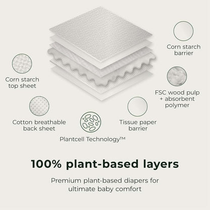Ecoriginals Eco Toddler Diapers - Plant-Based Layers for Size 4 Fit