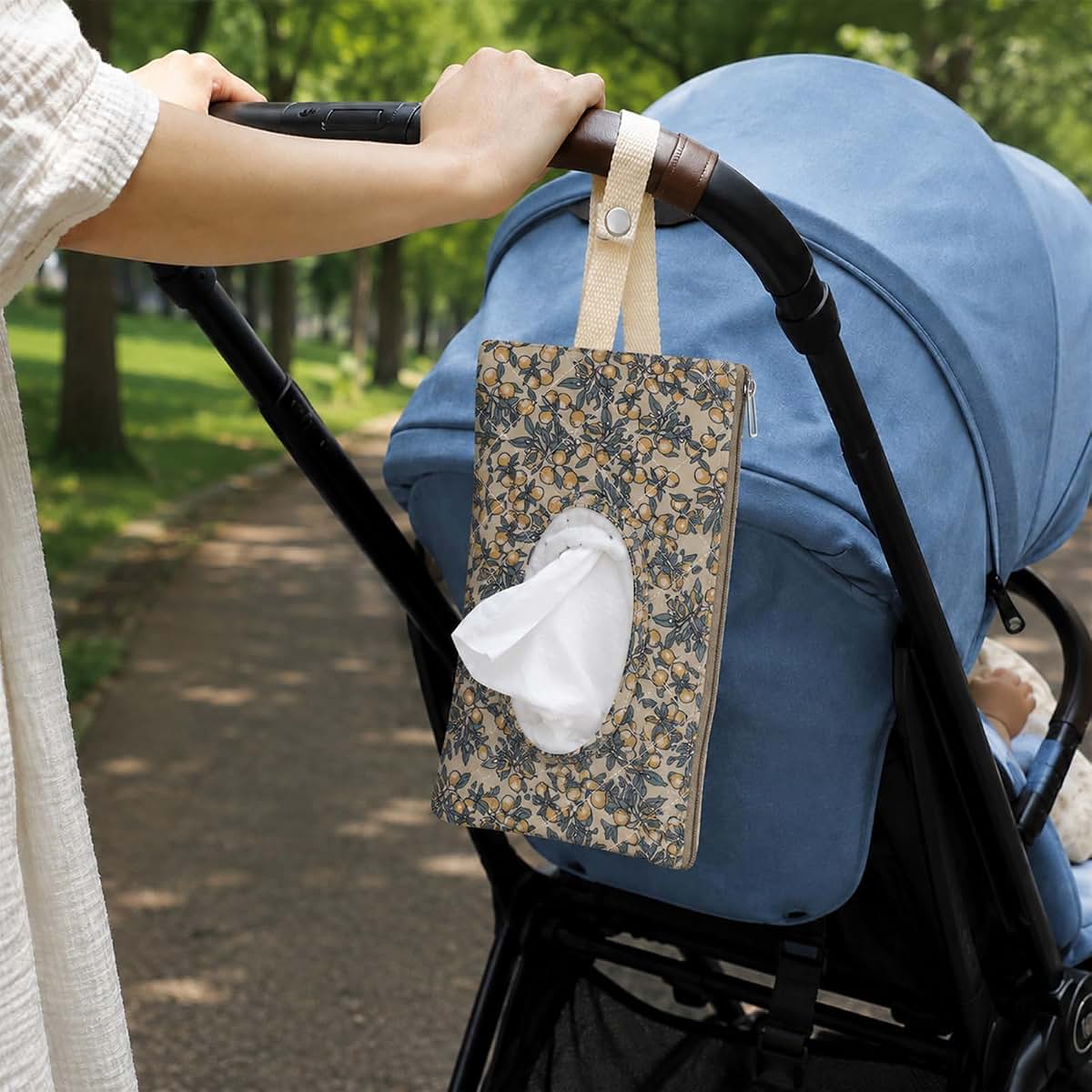 SHENLIU Diaper and Wipe Pouch, Quilted Baby Wipe Covers for Stroller Car (photo 2)