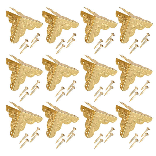 Cheotime Decorative Corner Protectors, 12 Pack Gold Iron Guards