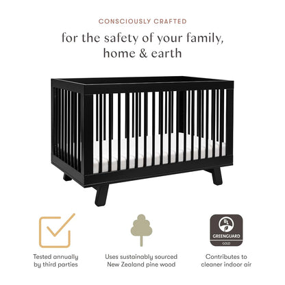DaVinci - DROPSHIP Babyletto Hudson 3-in-1 Convertible Baby Crib Black