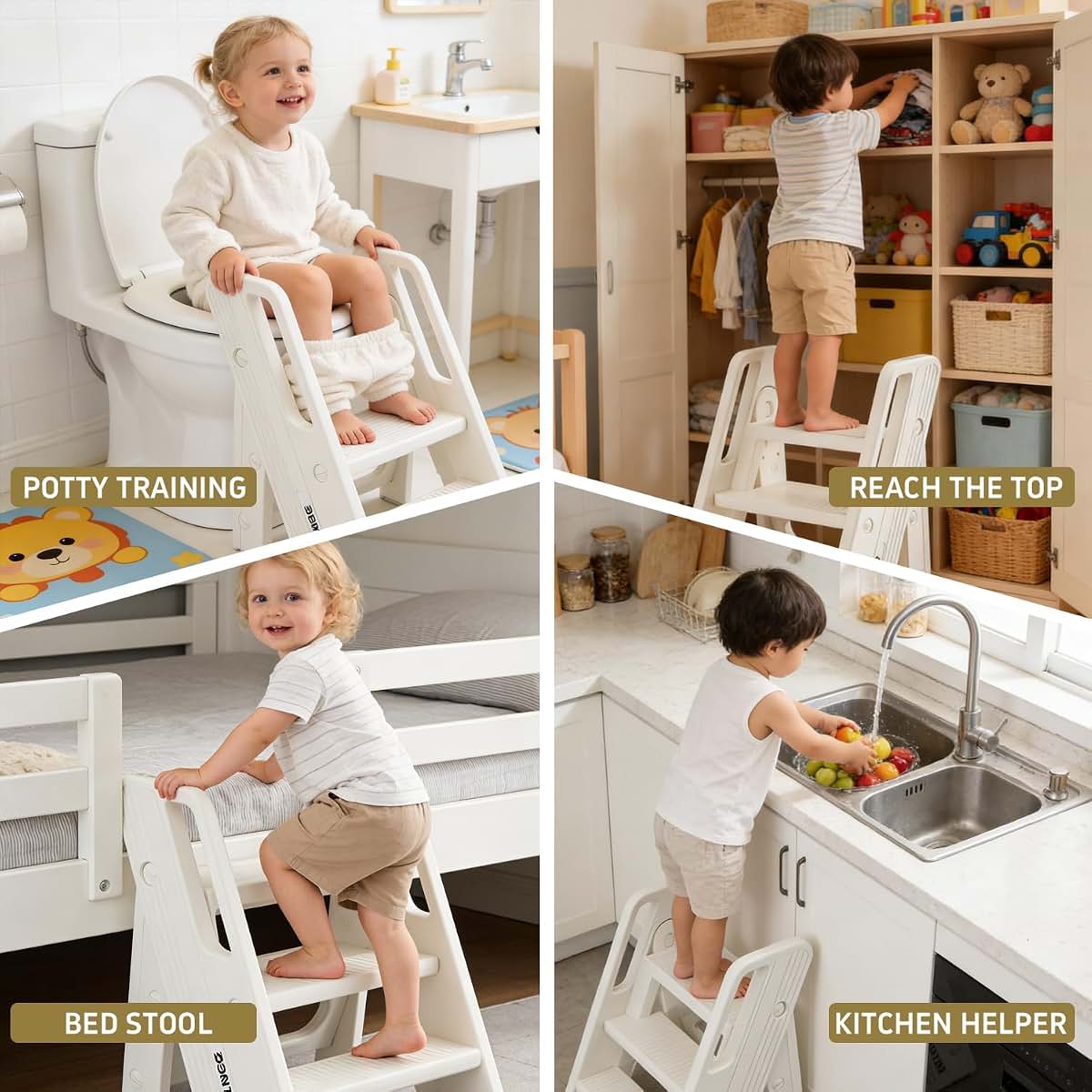 Vanpolchy Foldable Toddler Bathroom Step Stool, Kids Bathroom Step Stool (photo 2)