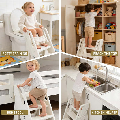 Vanpolchy Foldable Toddler Bathroom Step Stool, Kids Bathroom Step Stool (photo 2)