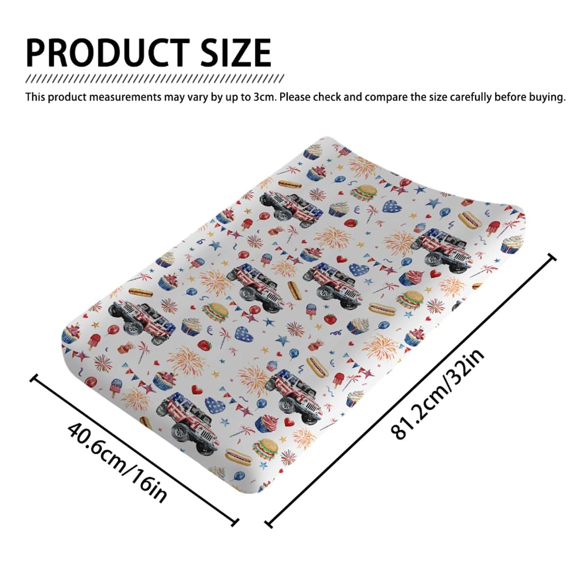 American Flag Trucks Changing Pad Cover Sheet for Standard Diaper Change Table