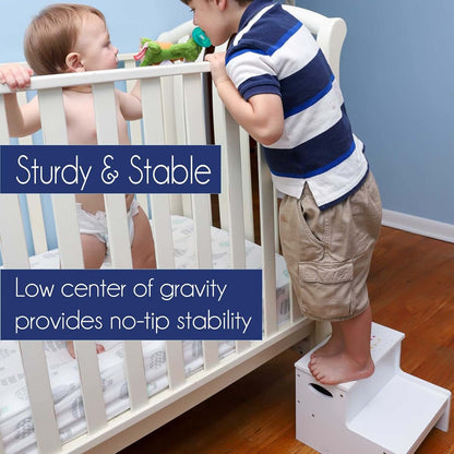 My Bambino Personalized Kids Step Stool - Natural Wood Storage Helper (photo 4)