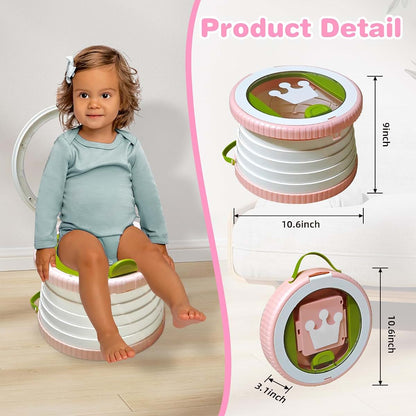 Yszawmx Portable Potty Chair for Toddlers, Travel Potty with Splash Guard, White-Pink