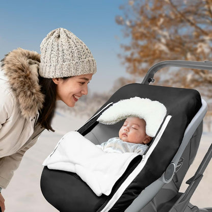 Man Fai Sky Winter Baby Car Seat Cover - Black Universal Fit (photo 2)