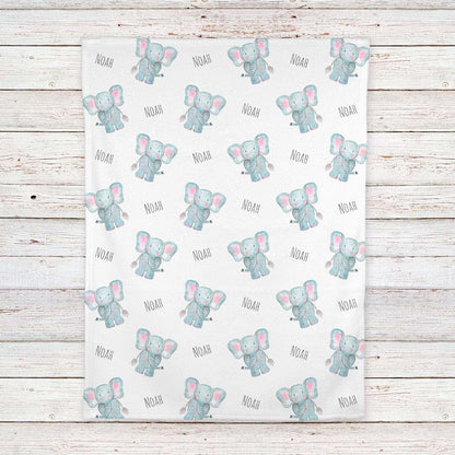 Lovable Gift Co Personalized Elephant Baby Blanket With Watercolor Print (photo 4)