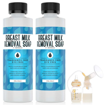 [2 Pack] Breast Milk Removal Soap For Pump Parts, Bottles, Nipples And Nursing Apparel - Made In USA - 16 Ounces