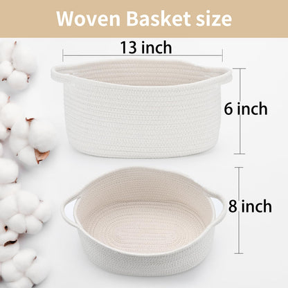 Happyiren Woven Cotton Rope Basket, Medium, Nursery Decor